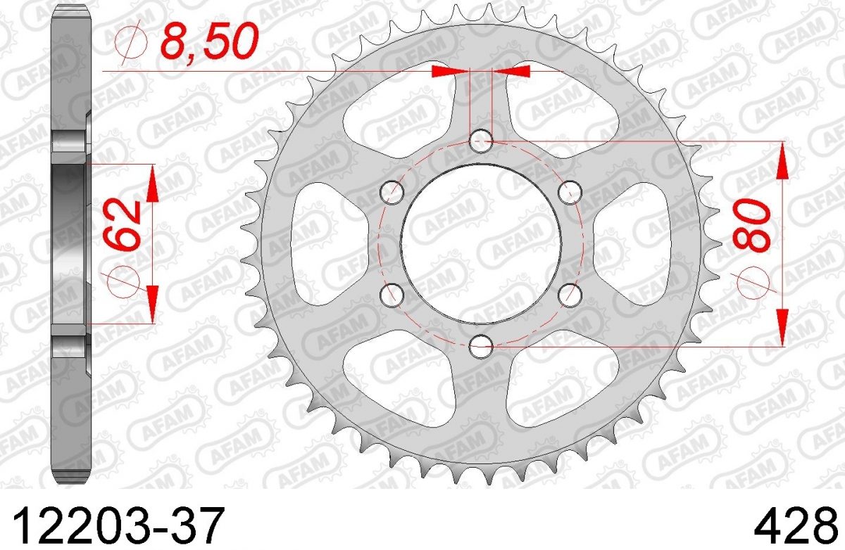 REAR STEEL 37T, 428