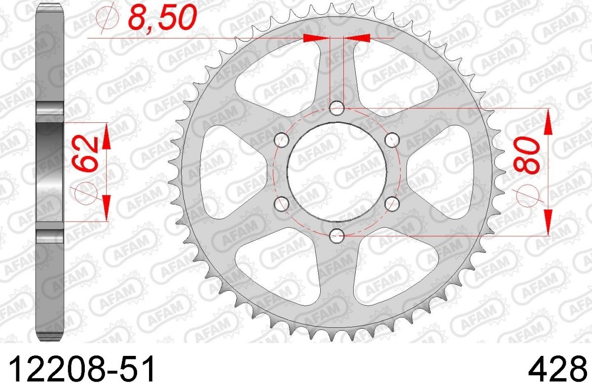REAR STEEL 51T, 428
