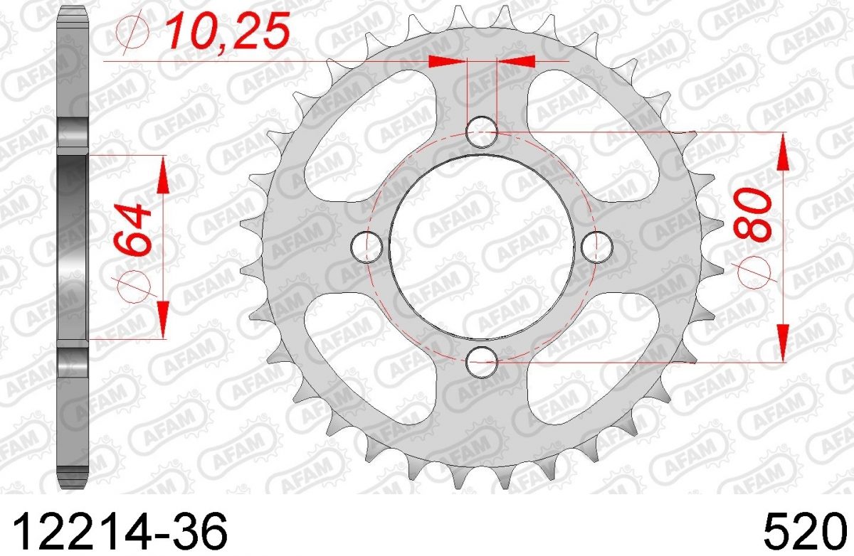 REAR STEEL 36T, 520