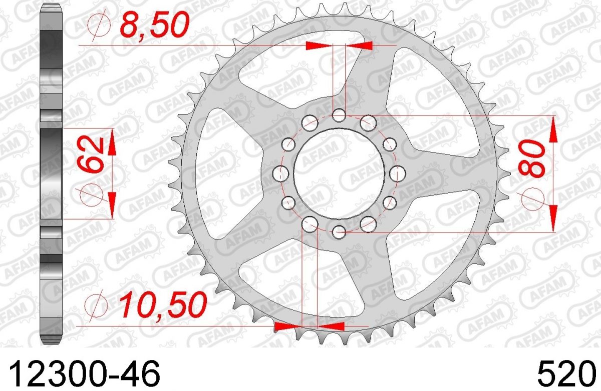 REAR STEEL 46T, 520