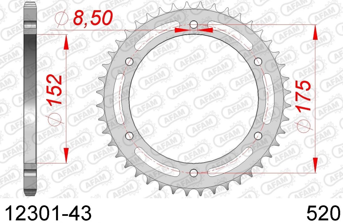 REAR STEEL 43T, 520
