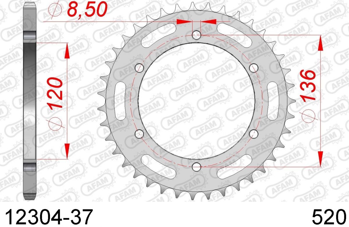REAR STEEL 37T, 520