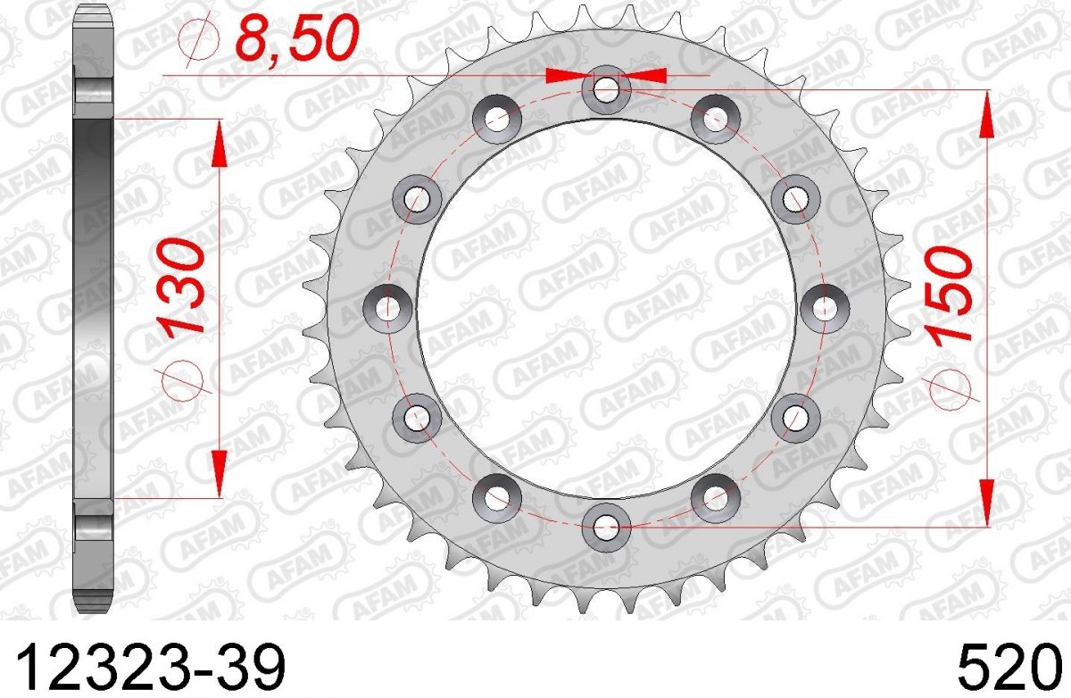 REAR STEEL 39T, 520
