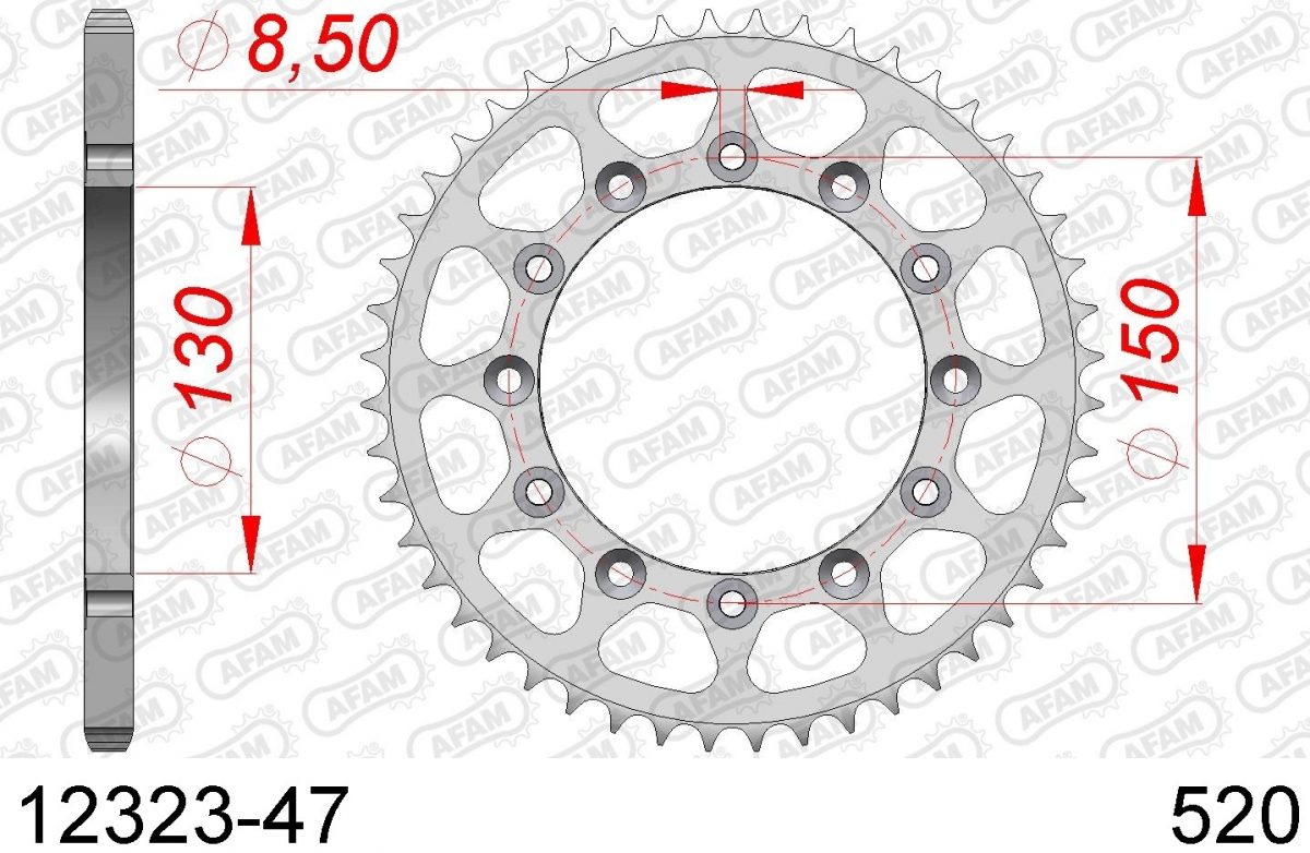 REAR STEEL 47T, 520