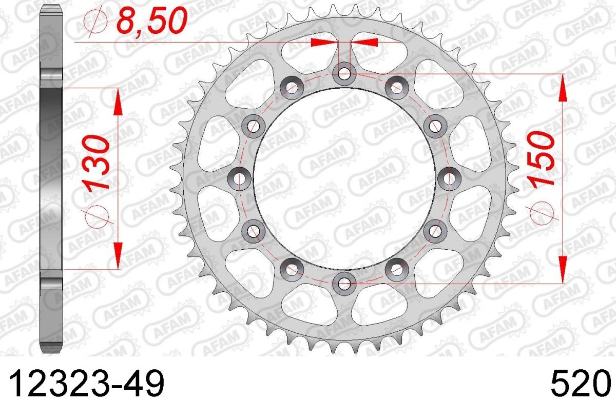 REAR STEEL 49T, 520