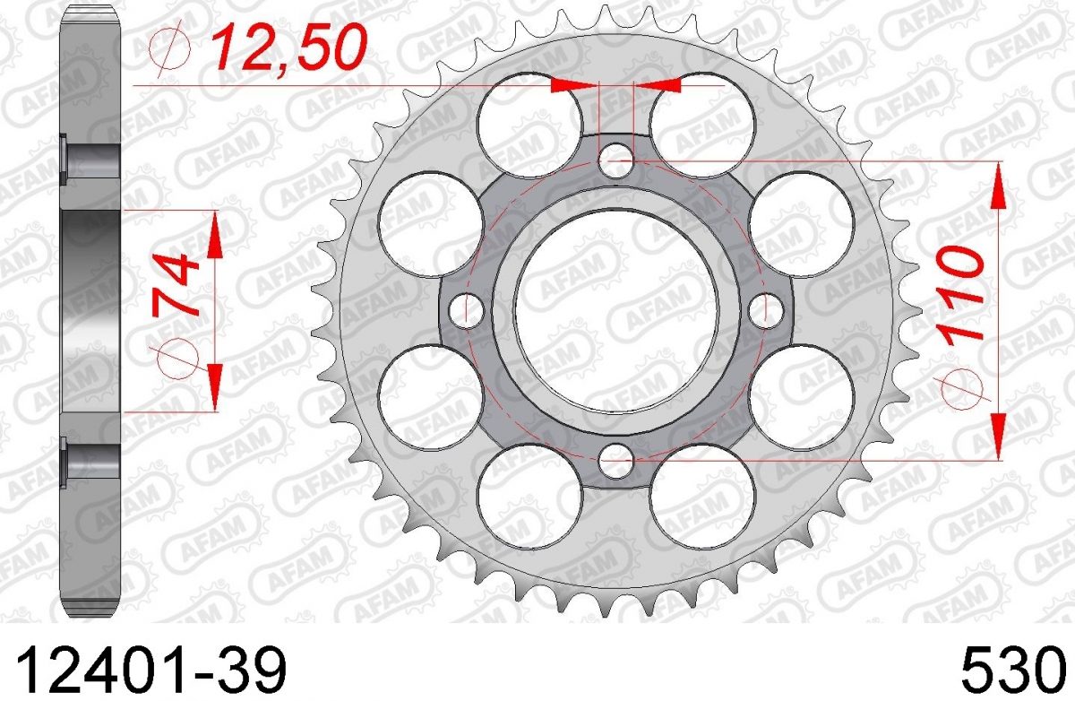 REAR STEEL 39T, 530