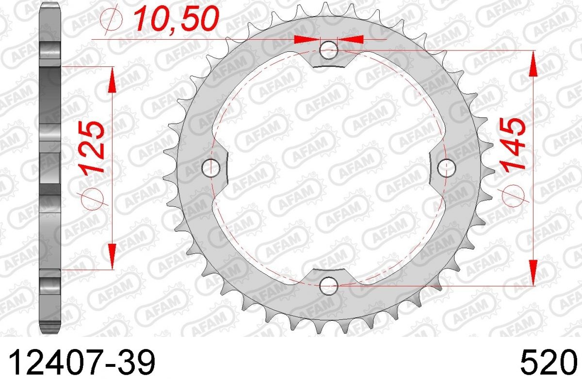 REAR STEEL 39T, 520
