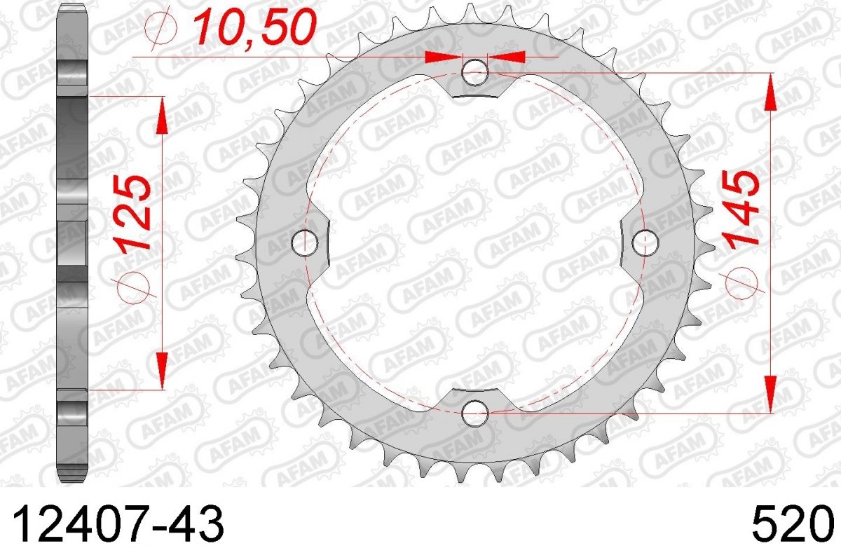 REAR STEEL 43T, 520