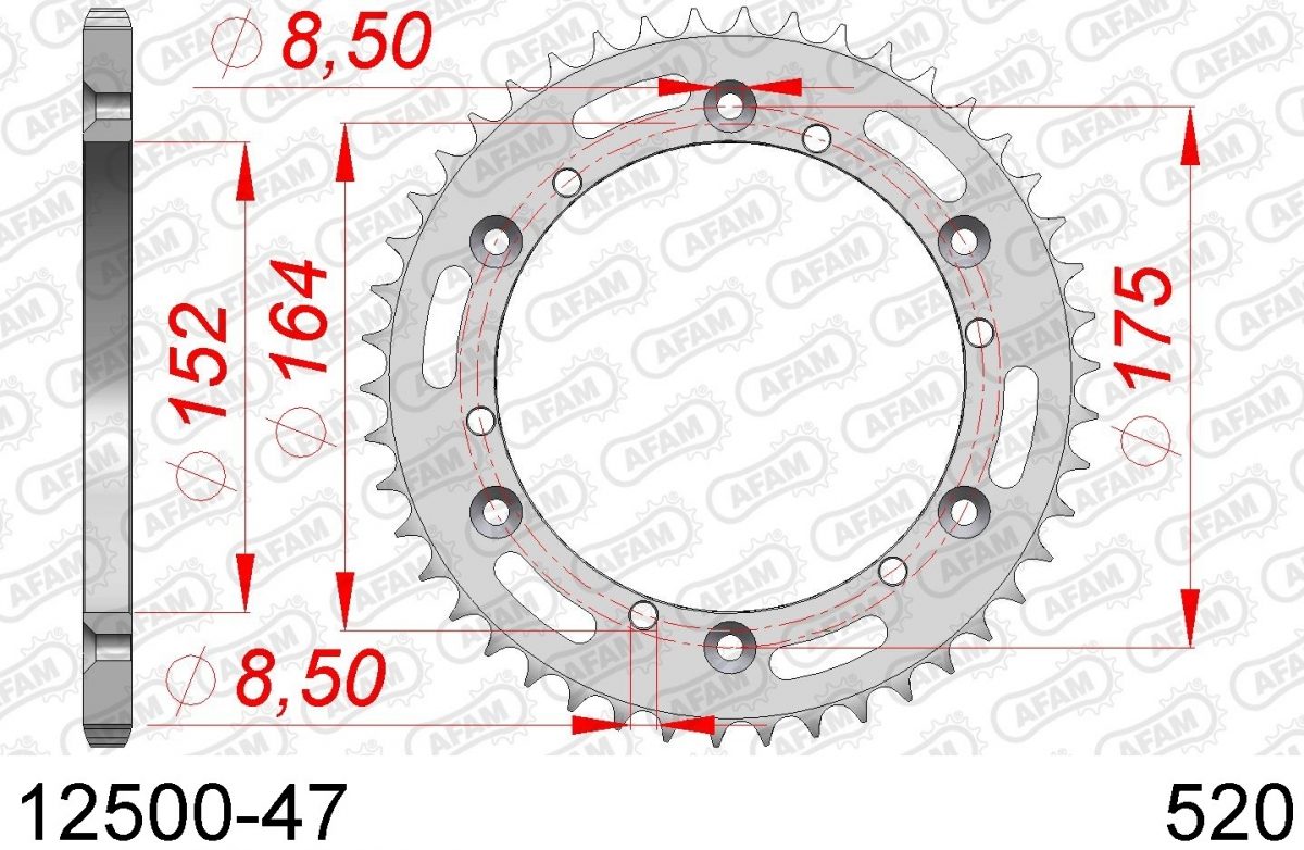 REAR STEEL 47T, 520