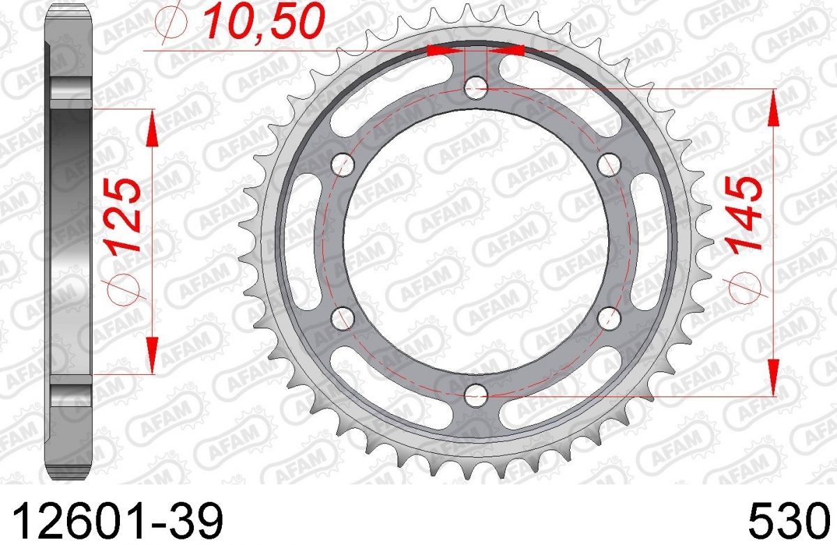 REAR STEEL 39T, 530