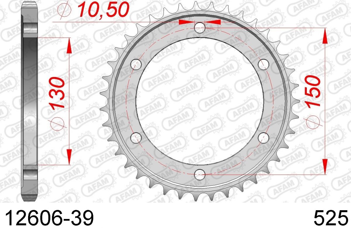 REAR STEEL 39T, 525