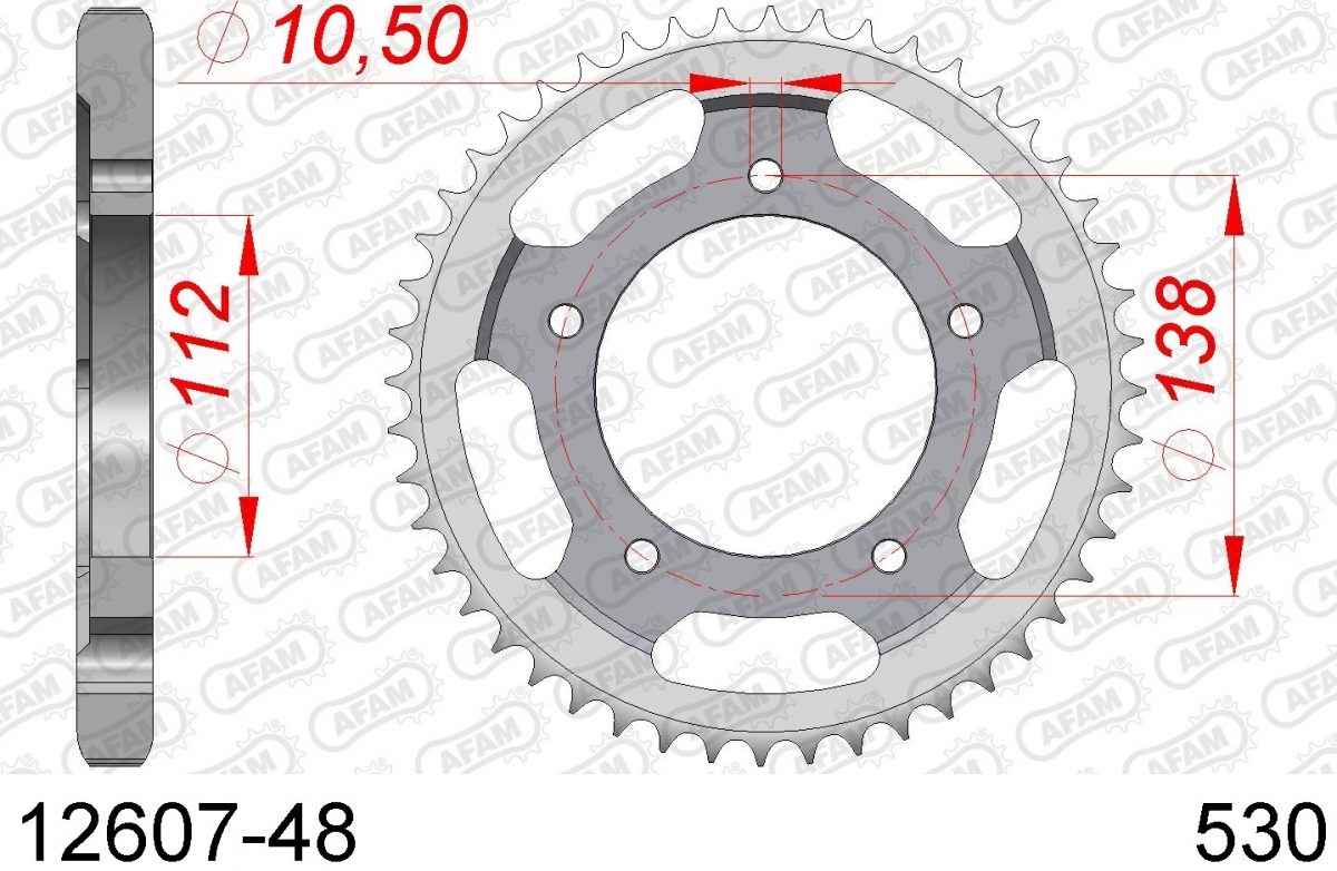 REAR STEEL 48T, 530