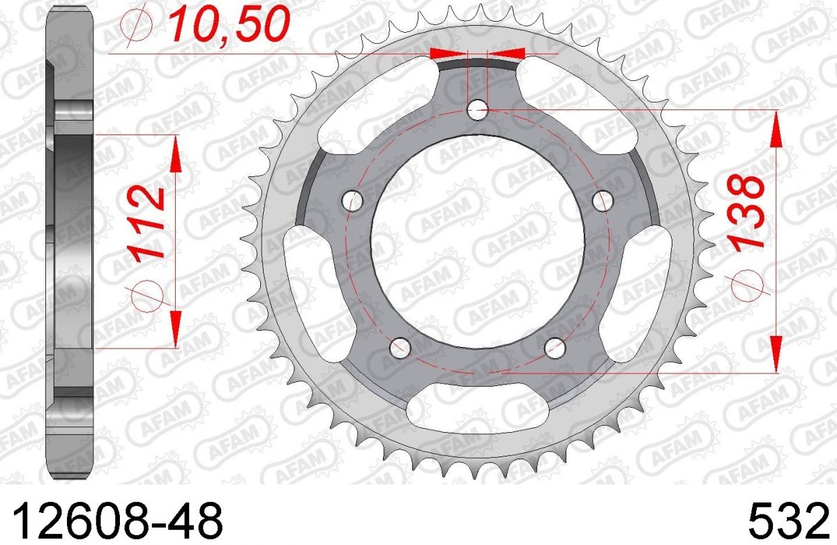 REAR STEEL 48T, 532