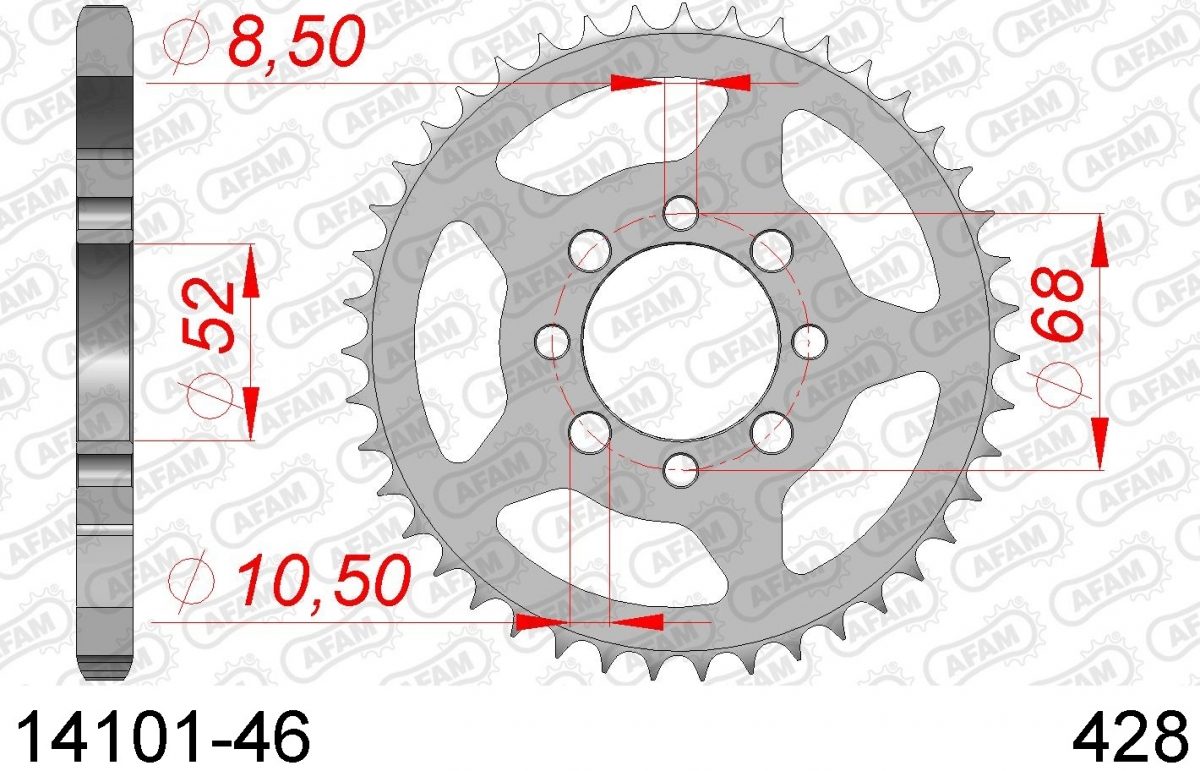 REAR STEEL 46T, 428