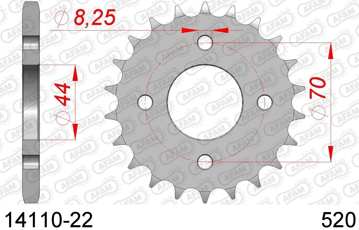 REAR STEEL 22T, 520