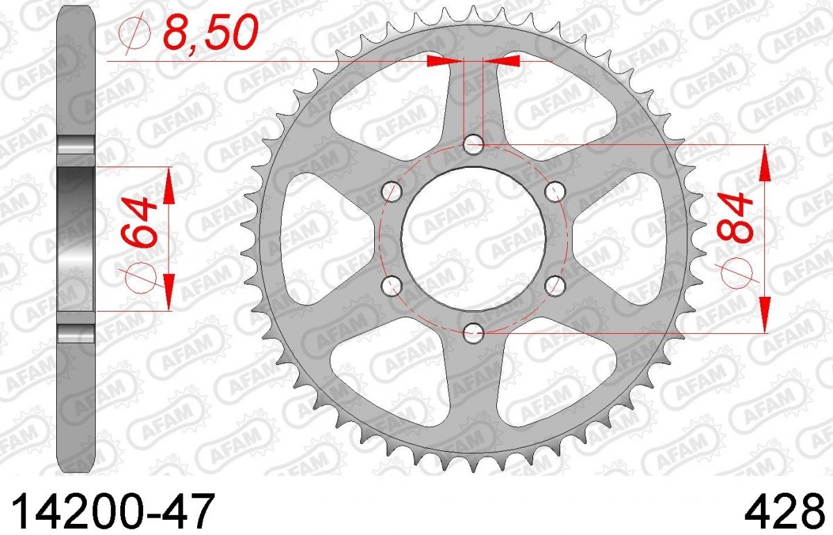 REAR STEEL 47T, 428