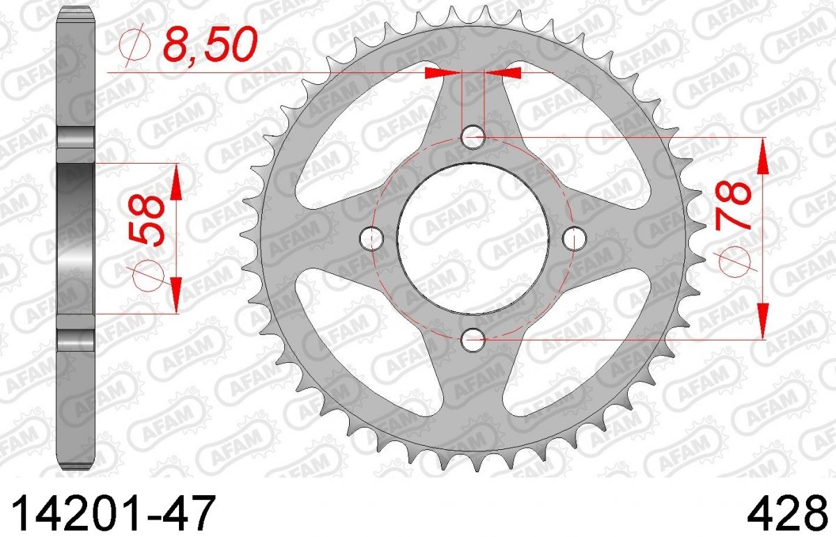 REAR STEEL 47T, 428