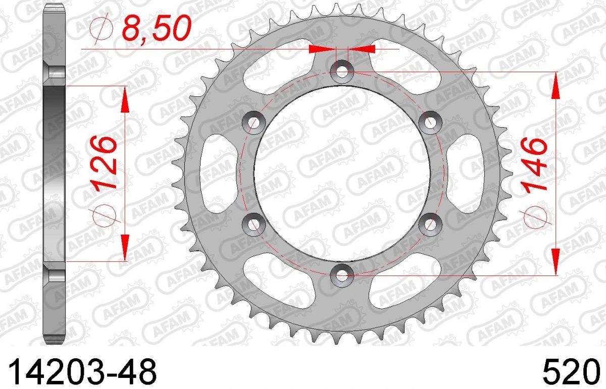 REAR STEEL 48T, 520