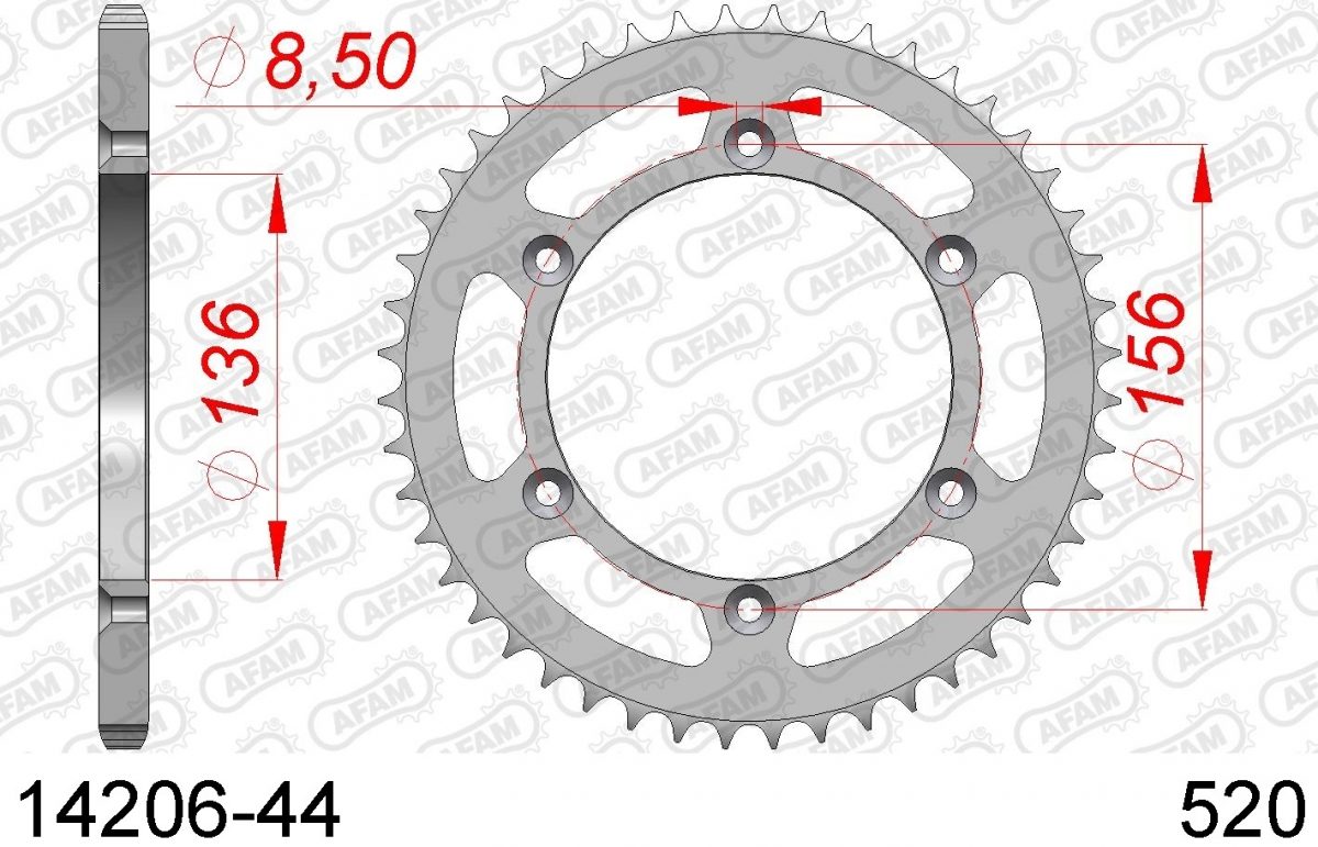 REAR STEEL 44T, 520