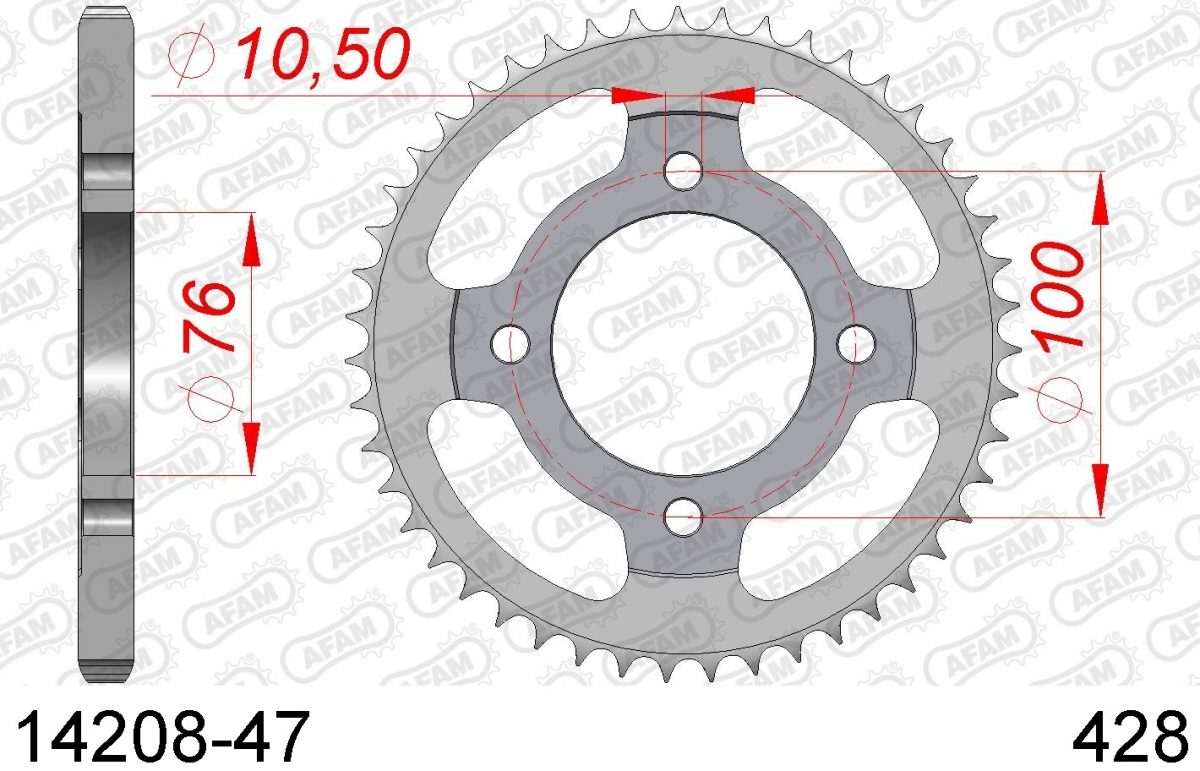 REAR STEEL 47T, 428