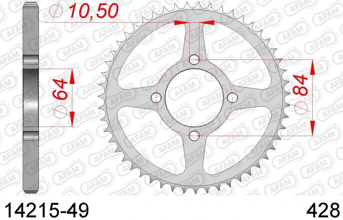 REAR STEEL 49T, 428