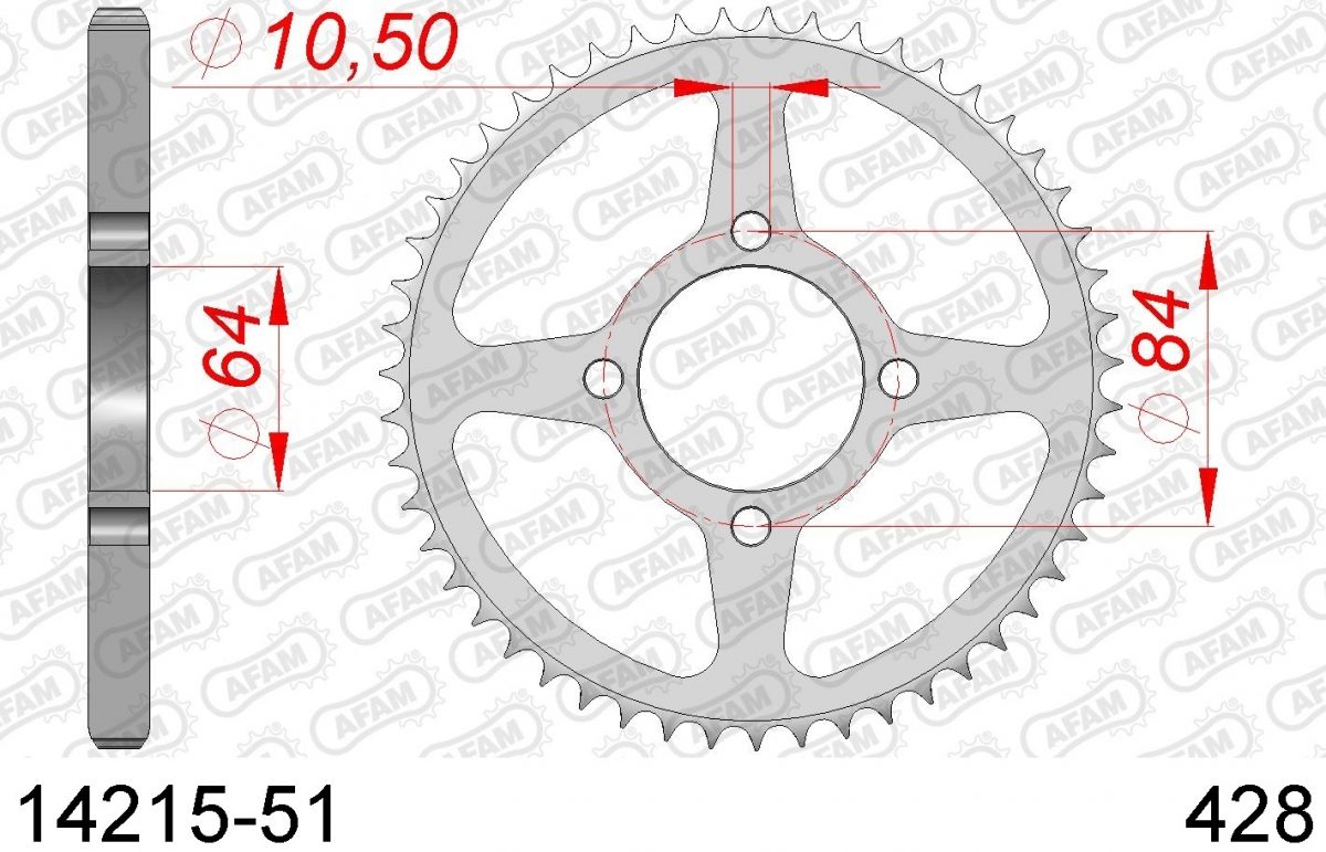 REAR STEEL 51T, 428