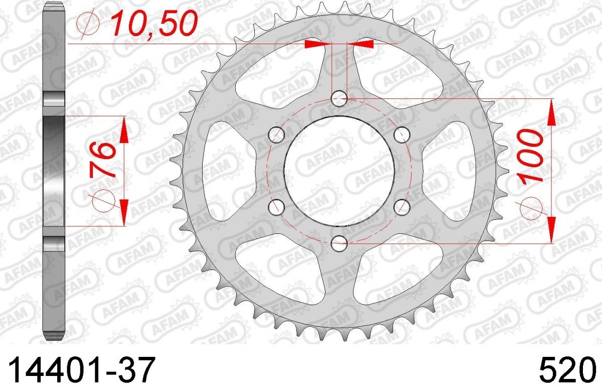 REAR STEEL 37T, 520