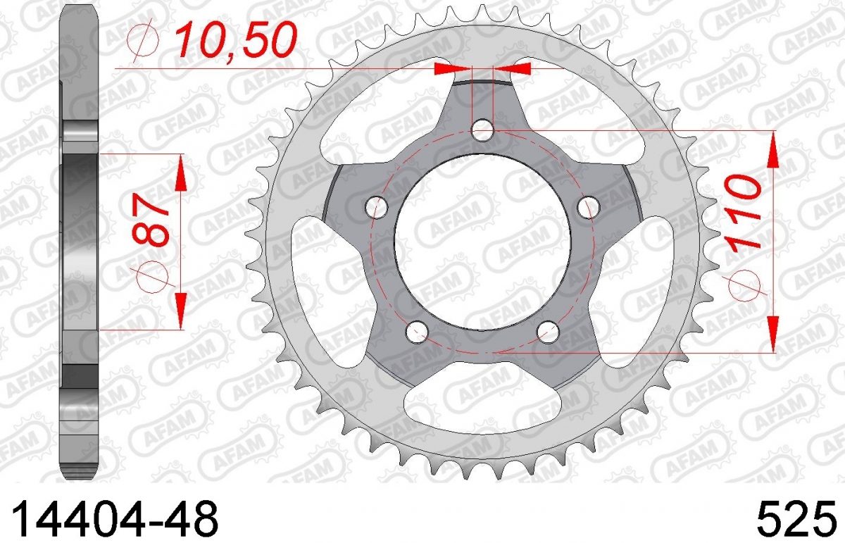 REAR STEEL 48T, 525