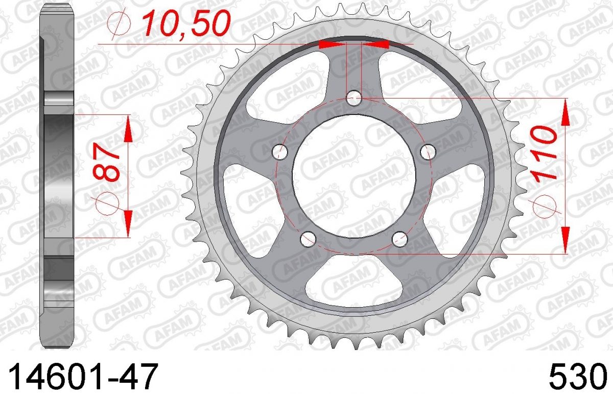 REAR STEEL 47T, 530