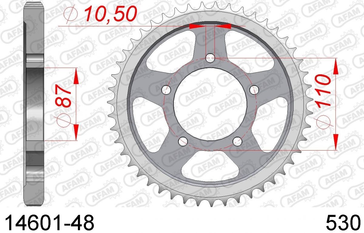 REAR STEEL 48T, 530