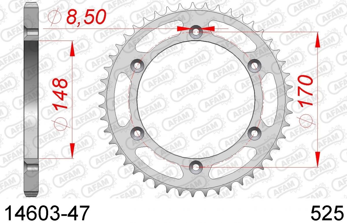 REAR STEEL 47T, 525
