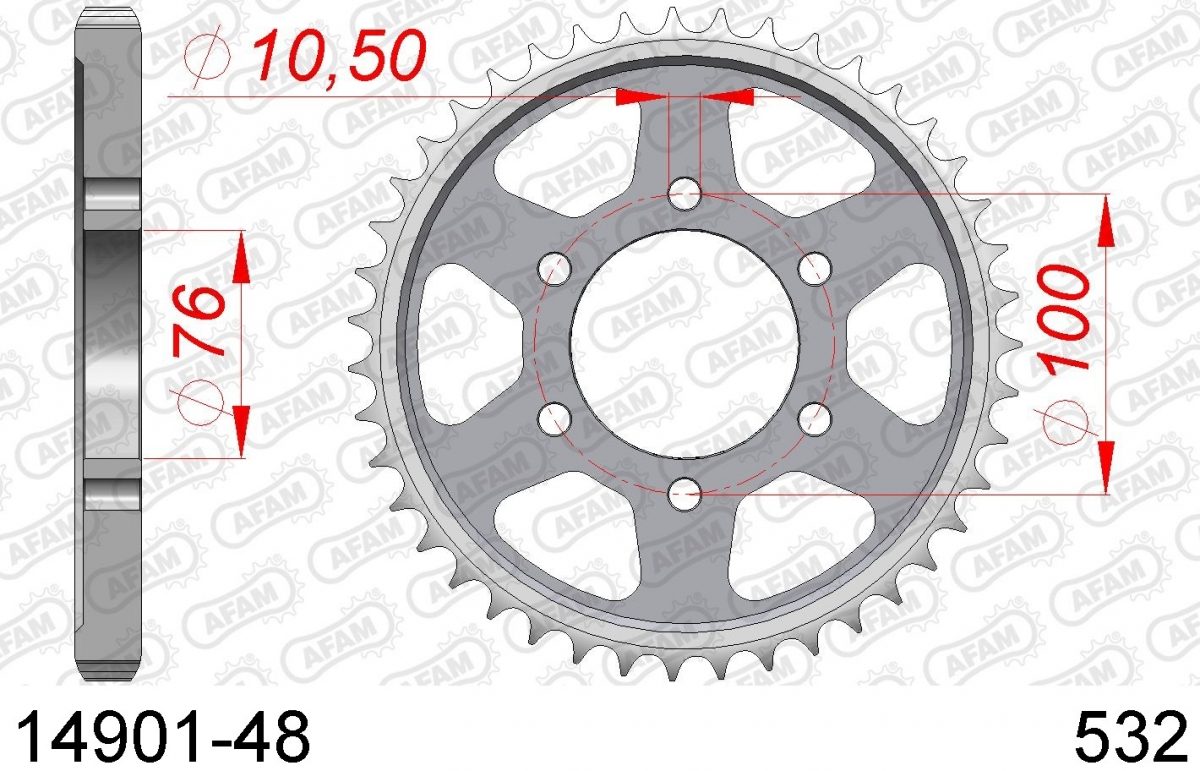 REAR STEEL 48T, 532