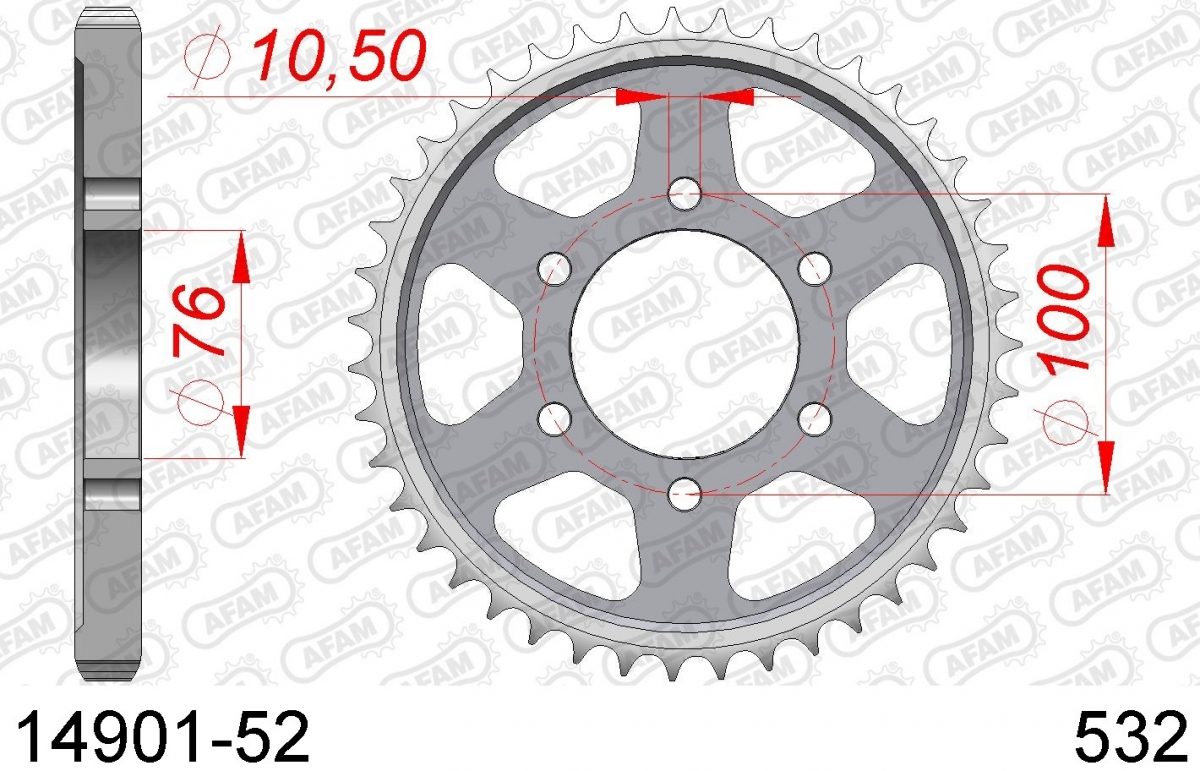 REAR STEEL 52T, 532