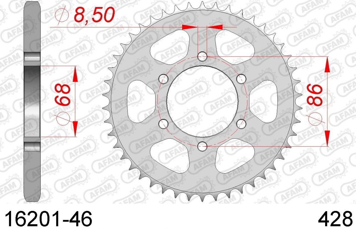 REAR STEEL 46T, 428