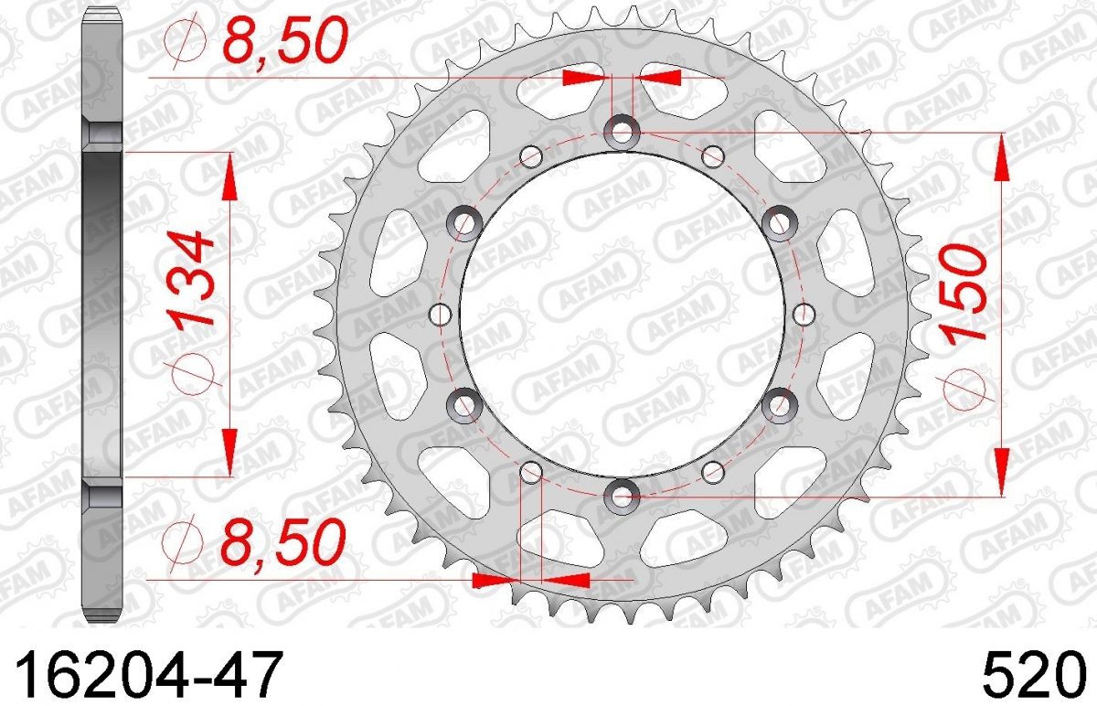 REAR STEEL 47T, 520