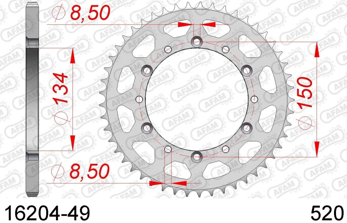 REAR STEEL 49T, 520