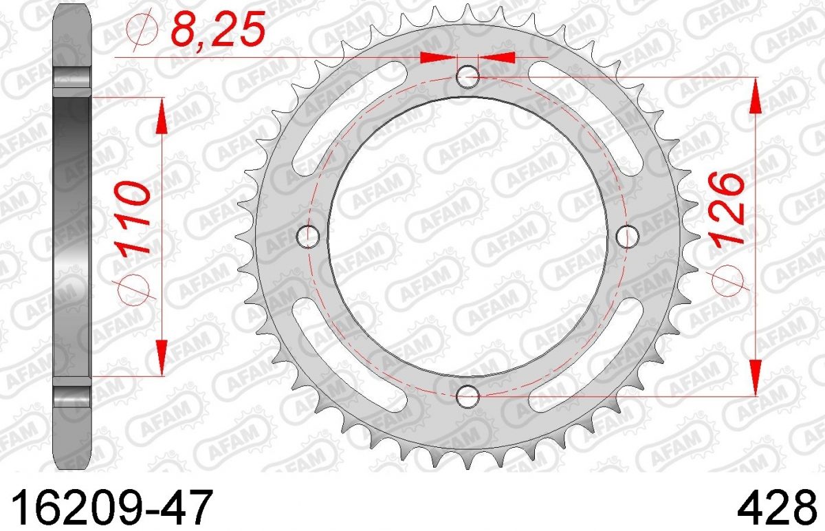 REAR STEEL 47T, 428