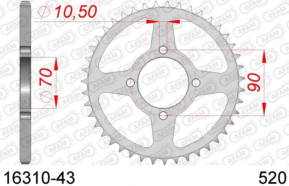 REAR STEEL 43T, 520