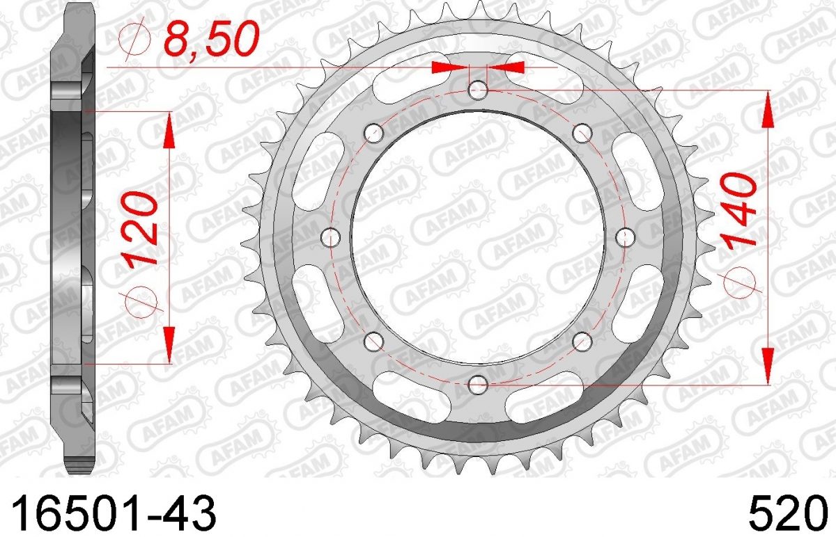 REAR STEEL 43T, 520