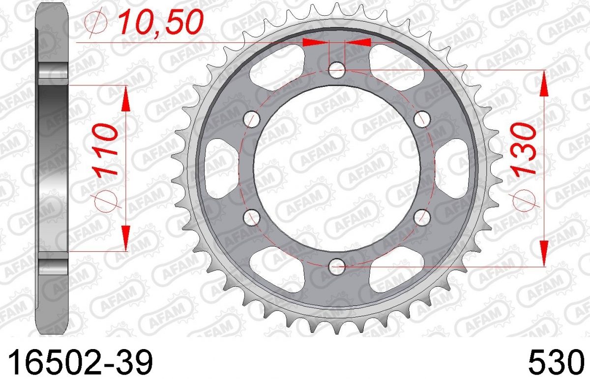 REAR STEEL 39T, 530