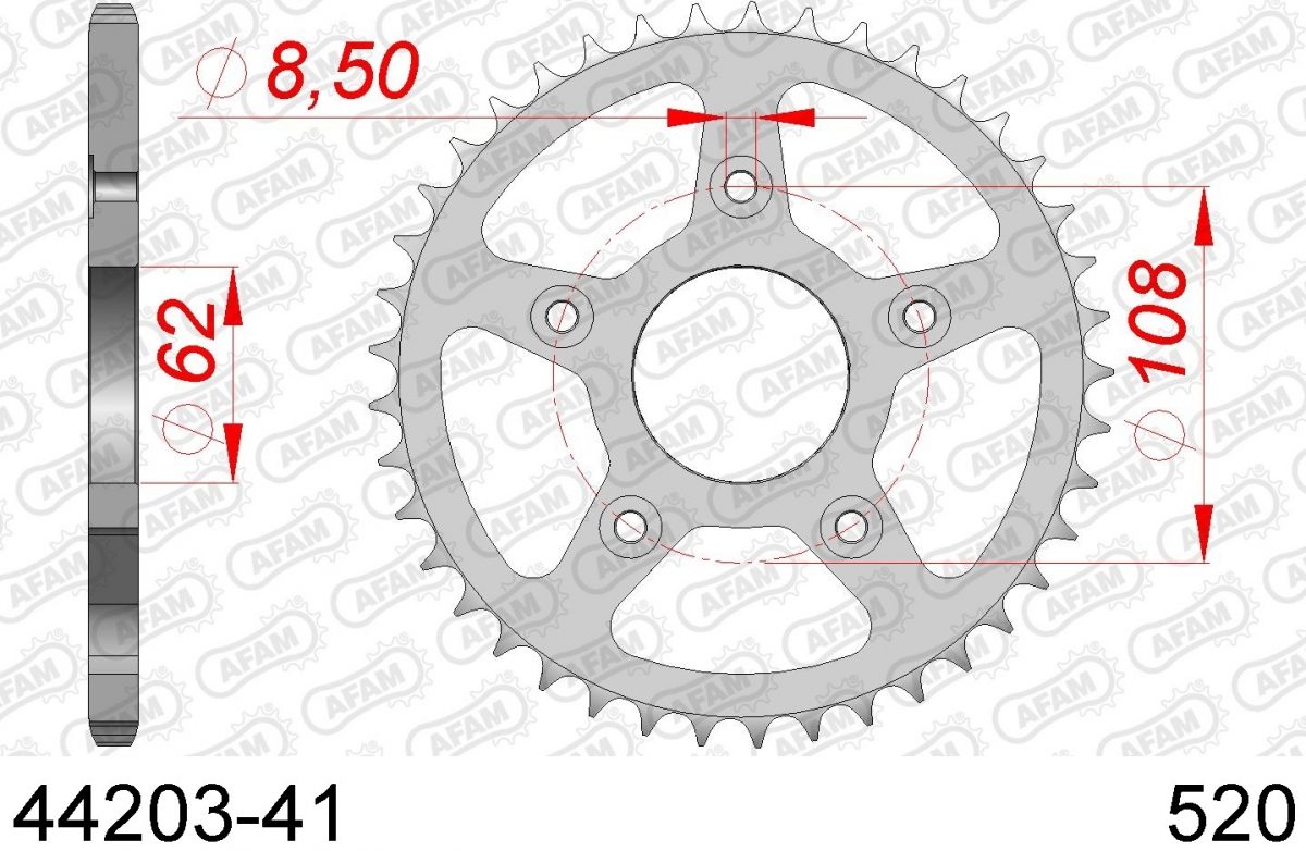 REAR STEEL 41T, 520