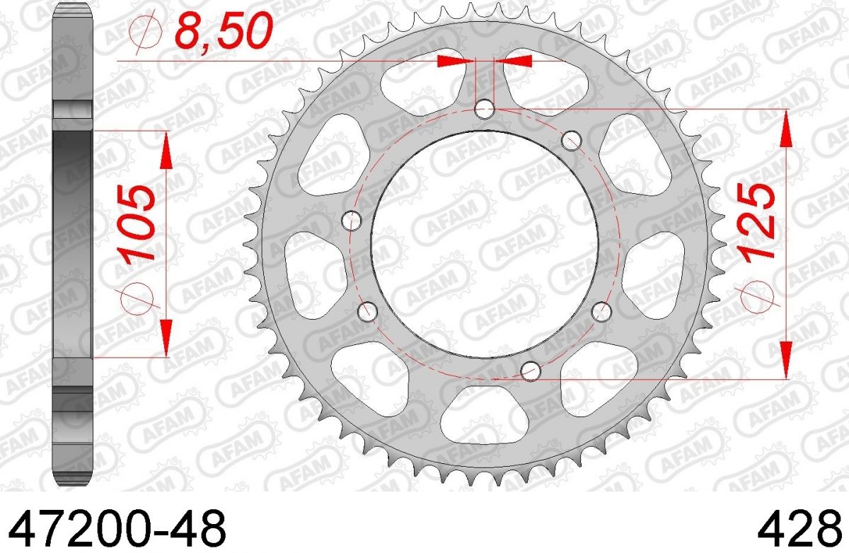 REAR STEEL 48T, 428