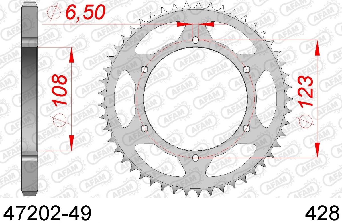 REAR STEEL 49T, 428