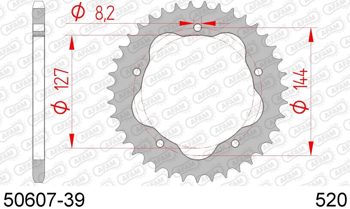 REAR STEEL 39T, 520