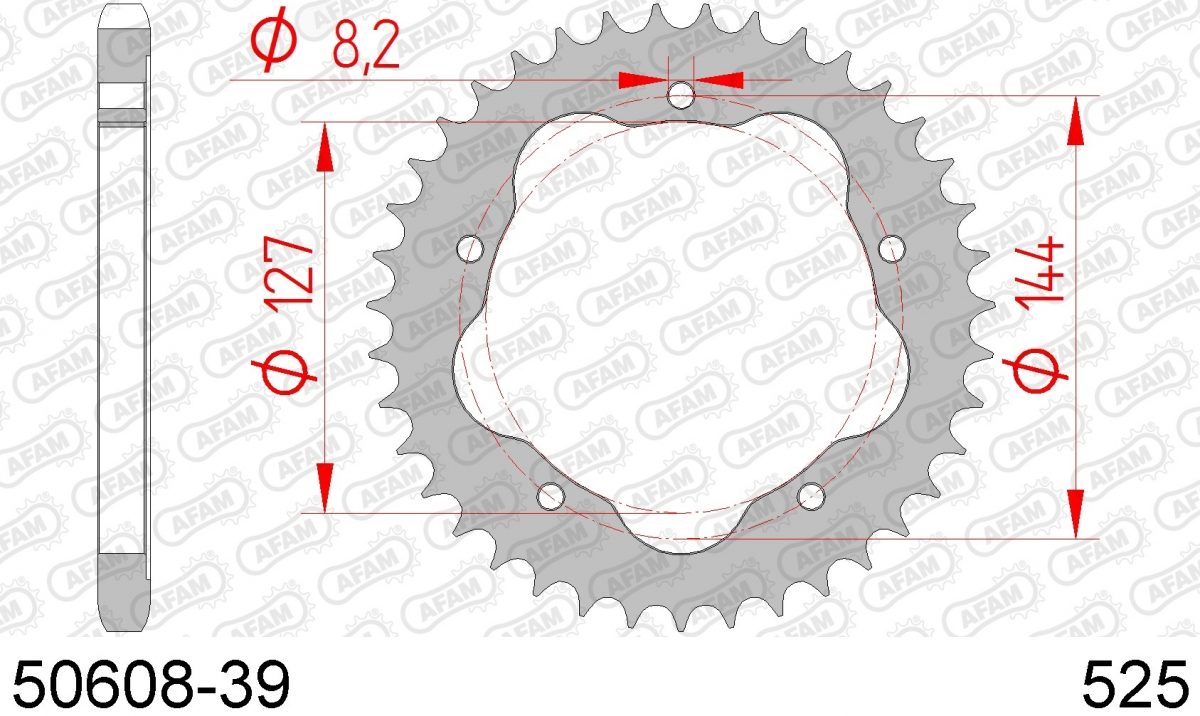 REAR STEEL 39T, 525