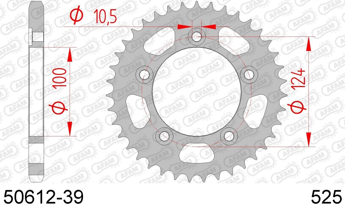 REAR STEEL 39T, 525