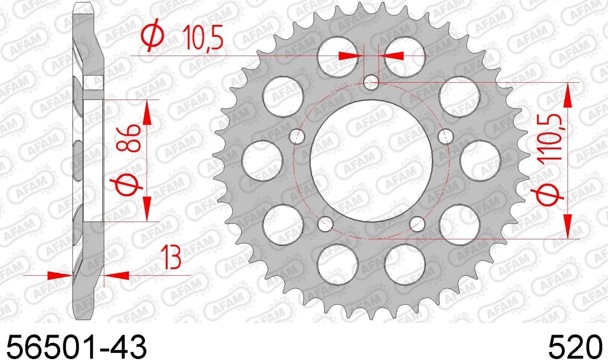 REAR STEEL 43T, 520