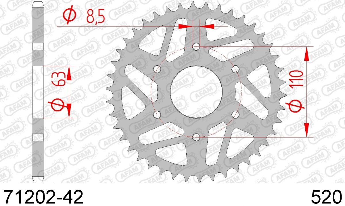 REAR STEEL 42T, 520