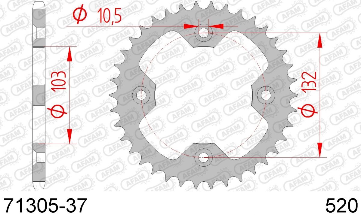 REAR STEEL 37T, 520