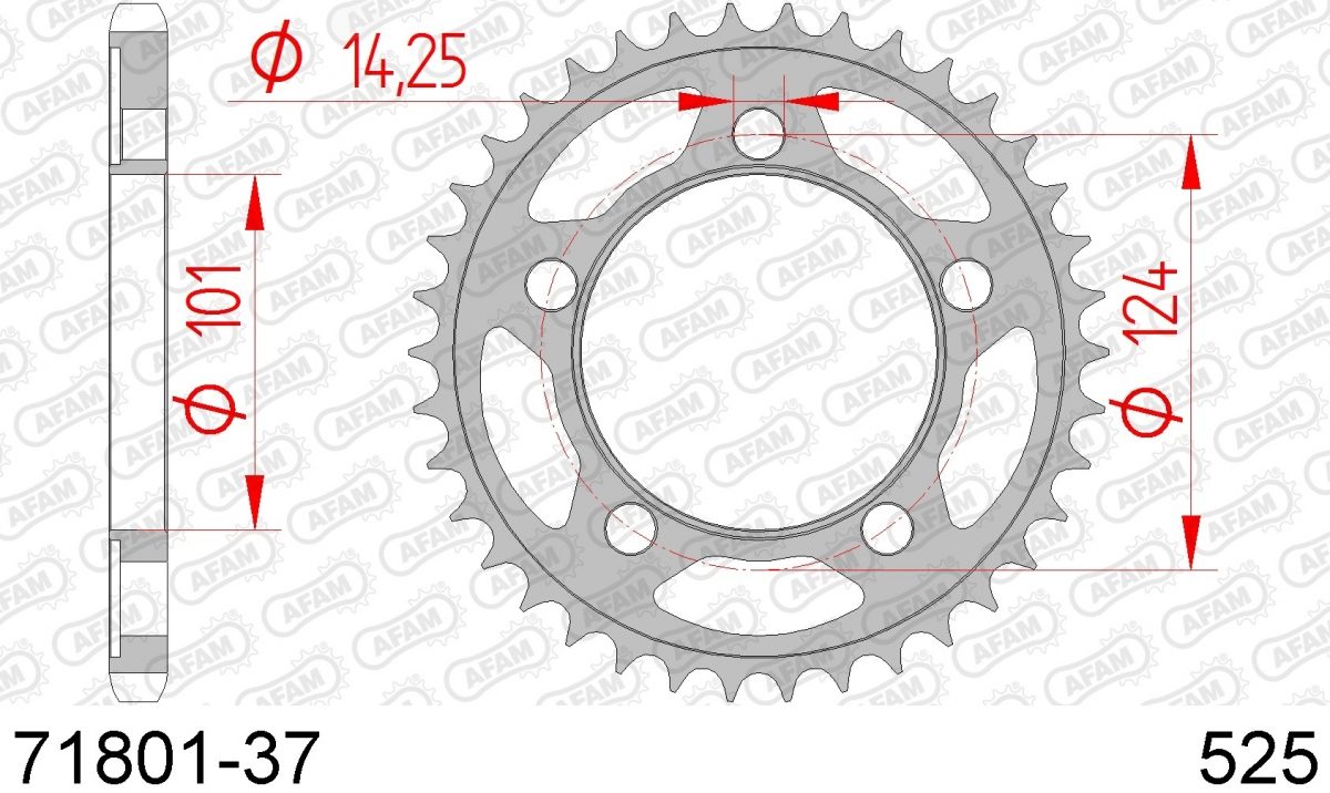 REAR STEEL 37T, 525